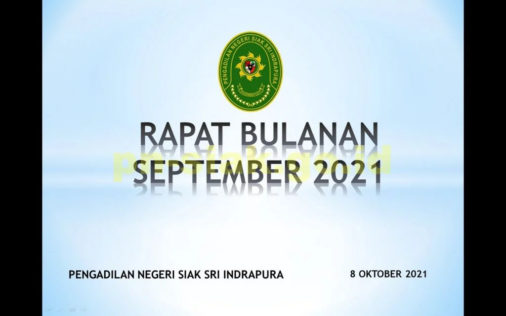 Rapat Bulanan September 2021 Pengadilan Negeri Siak Sri Indrapura