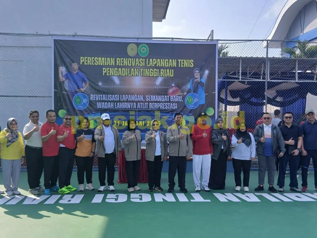 Peresmian Renovasi Lapangan Tenis Pengadilan Tinggi Riau