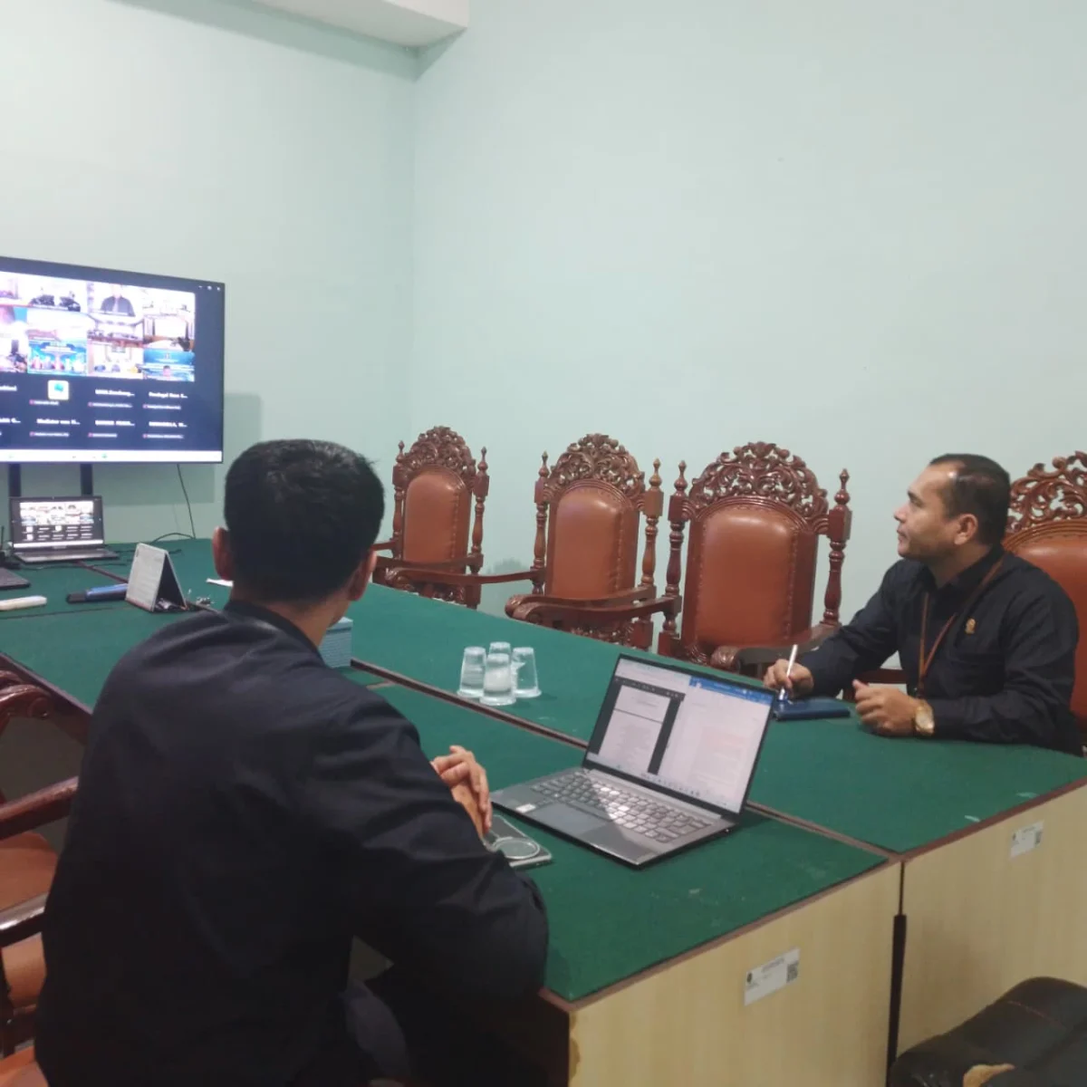 Pengadilan Negeri Siak Sri Indrapura Mengikuti Sosialisasi Aplikasi Tuanku Online (Bantuan Hukum Online)